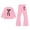 0-Pink86, variant on Tiijoy Toddler Girls Casual Outfits Bow Crewneck Sweatshirt Flared Pants Set, Sizes 3-10
