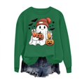 thumbnail image 5 of Hurxie Halloween Women Pumpkin Sweatshirt Funny Pumpkin Face Graphic Pullover Crewneck Long Sleeve Fall Shirts Top, 5 of 5