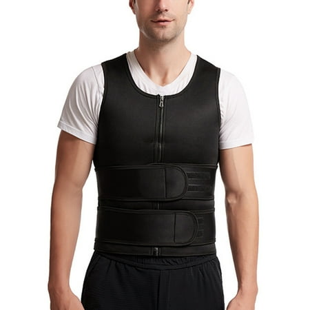 

Men Double Belt Shapewear Vest Neoprene Corset Sweating Fitness Top Vest New
