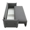 thumbnail image 5 of Gray Pull-out Fabric Sleeper With Large Storage - 35.59"h X 89.43"w 32.59"d, 2 Seat, Medium-firm, Foam Filled, Modern In 74"d 56"w 25"h, Medium-firm Filler, Contemporary Style, 5 of 5