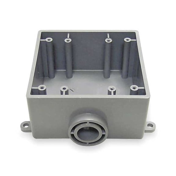 Cantex Weatherproof Box,2Gang,1 in Hub,PVC 5133382