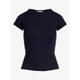 thumbnail image 5 of Free Assembly Women's and Women's Plus Pointelle Mini Tee with Short Sleeves, Sizes XS-4X, 5 of 5