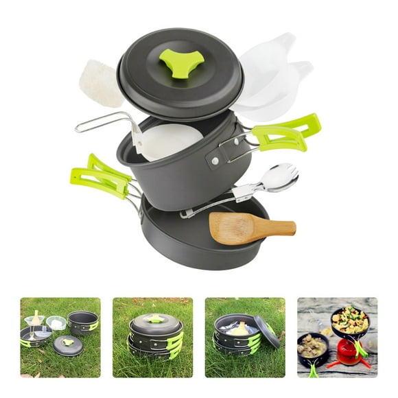 SHOWERORO small camping cooking pot 1 Set with Insulated Handles Aluminum Alloy for Outdoor Use