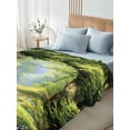 thumbnail image 5 of Twin Flat Sheet 66"x96", Forest Soft Lightweight Bedding Flat Sheets Only, Nature Woodland Spring Scenic Green Trees Flower Brushed Microfiber Top Bed Sheet, Breathable StainResistant Bedsheets, 5 of 9