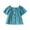 Blue, variant on Maean Kids Girls Cotton Top Puff Short Sleeve Cute Shirts Square Neck Buttons Summer Blouse 6-16 Years