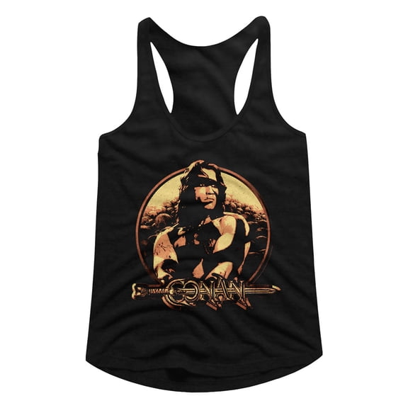 Conan The Barbarian Shield Black Women's Racerback Tank Top