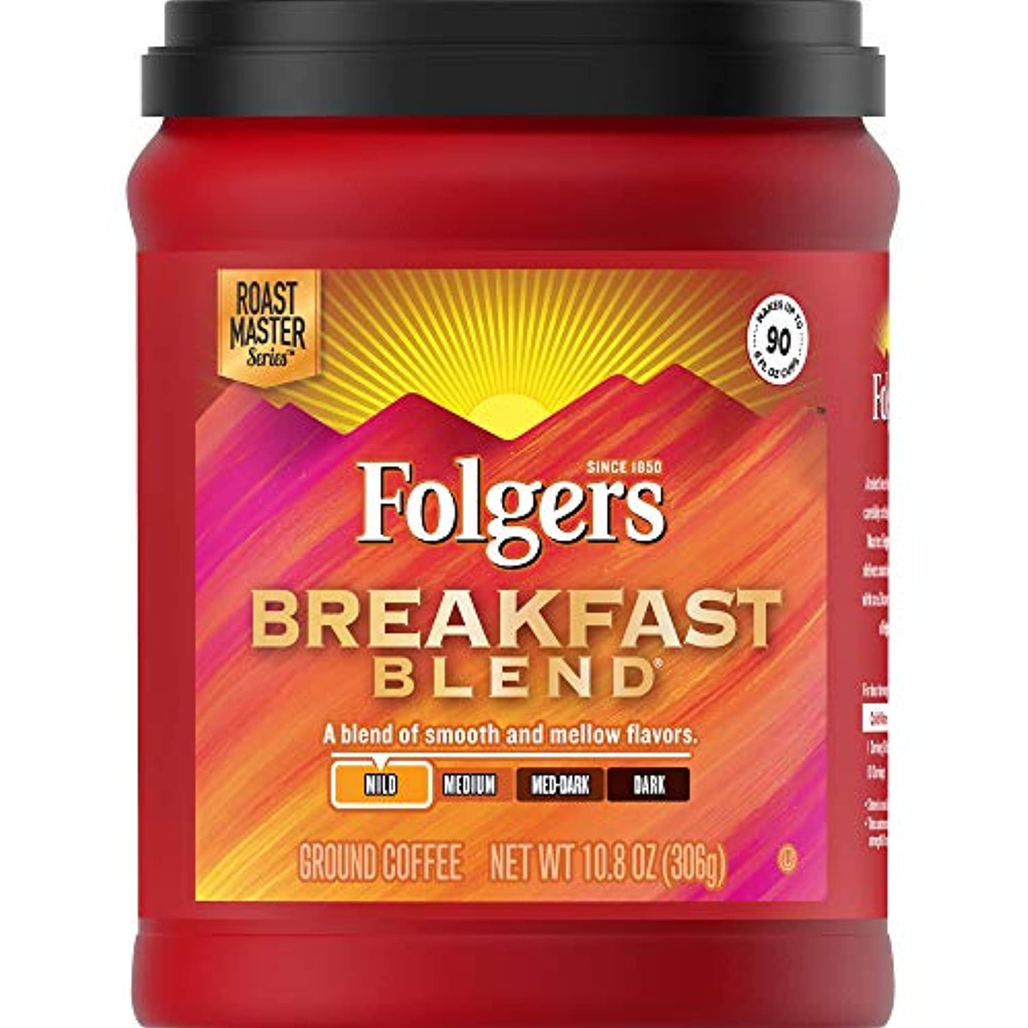 Folgers Breakfast Blend Mild Roast Ground Coffee, 10.8 Ounces