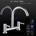thumbnail image 5 of Kitchen Sink Mixer Tap,2 Hole Kitchen Mixer Tap,Dual Lever Bridge Kitchen Sink Mixer Tap, 5 of 5