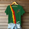 thumbnail image 4 of Women's Germany Football Graphic T-Shirt, Women's V-Neck T-Shirt German Soccer Letter Print Graphic Tee, Casual Fashion Top, Summer Short Sleeve Blouse for Soccer Tournament 2026 Army Green Size: 2XL, 4 of 4
