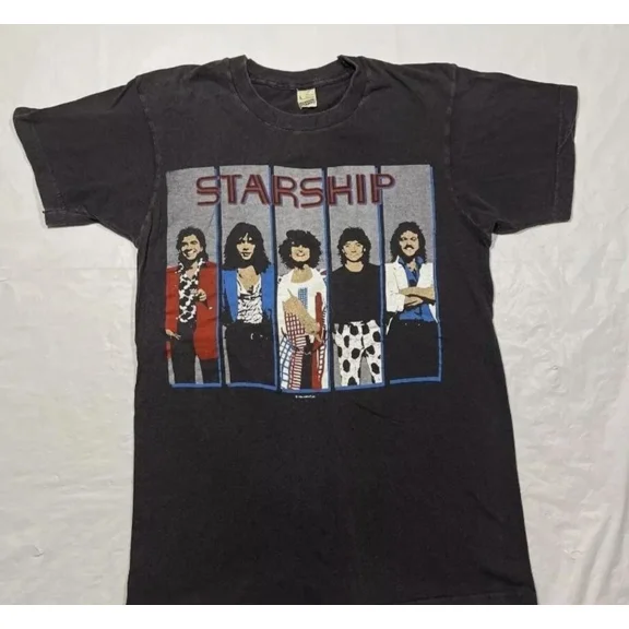 VINTAGE Vintage 1986 Starship We Built This City On Rock shirt LT411