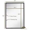 thumbnail image 3 of Hamilton Hills Clean Grand Cadre Noir Moderne Miroir Mural Contemporain Premium, 3 of 7