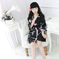 thumbnail image 3 of KYAIGUO Girls Bathrobe Robes Pajamas for Kids Baby，Little Big Boys Silk Satin Night-Robe Fashion Cute Youth Floral Printing Robes Sleepwear Clothes,Size 1-13T, 3 of 9