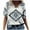 #004-White, variant on Short Sleeve Shirts for Women Causal V Neck Western Aztec T Shirt Summer Loose Fit Ethnic Print Graphic Tees