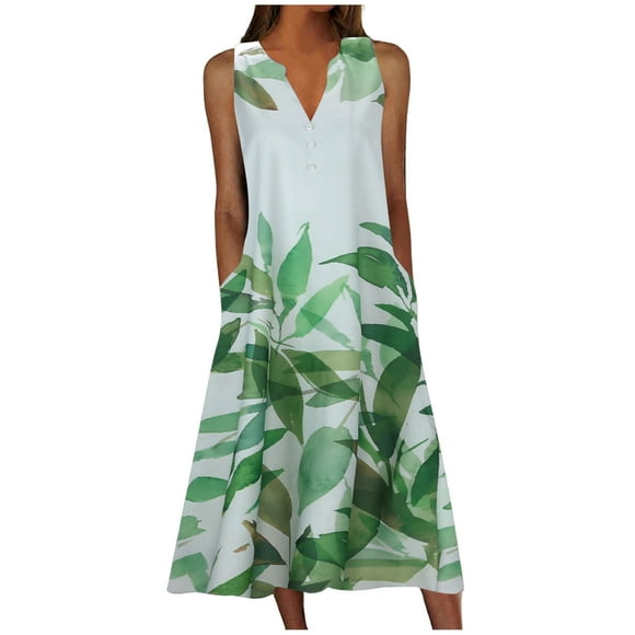 Wyzesi Plus Size Dresses for Wedding Guest Purple Women Casual A Line Dress with Pockets 2025 Sleeveless V Neck Pleated Loose T Shirt Work Office Dresses Christmas Pajamas Costume
