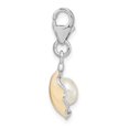 thumbnail image 2 of Sterling Silver OySterling Shell & Pearl LobSterling Clasp Charm, 2 of 5
