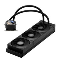 KFFKFF CPU Liquid Cooler with 3 x 120mm PWM Fans, Integrated Pump & 2.1'' LCD Display, Max 2200RPM Black Cooling System, Compatible with Intel 115X/1366/2011/1700/1200 and AMD AM4/AM5
