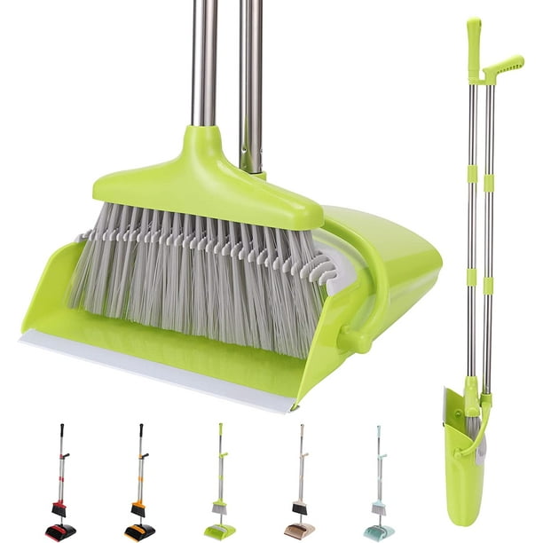 XXXFLOWER Broom and Dustpan Set with Long Handle, Light Weight