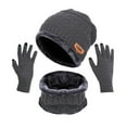 thumbnail image 2 of 3PCS Beanie Hat Gloves Scarf for Women and Men Oversize Winter Beanie,Warm Fleece Lined Touchscreen Gloves Hat Scarf Set, 2 of 6
