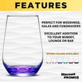 thumbnail image 2 of 10 Vaso Silicia Stemless Wine Glasses Set, 16 oz. - Clear, Orb-Like, Thick base - Purple, 2 of 5