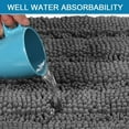 thumbnail image 5 of 2 Piece Bathroom Set - Super Absorbent Chenille Striped Bath Mats - Non Skid, Machine Washable - Grey, 47 x 17 Plus 17 x 24 - Inches, 5 of 13