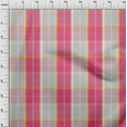 thumbnail image 3 of oneOone Cotton Jersey Dark Pink Fabric Madras Check Quilting Supplies Print Sewing Fabric By The Yard 58 Inch Wide, 3 of 4