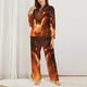 thumbnail image 2 of Fotbe Magma Fire Black Dragon Conjunto de Pijama de Manga Larga para Mujer con Estampado, Ropa de Dormir de 2 Piezas, Conjunto de Casa Suave y Cómodo con Bolsillos-Large, 2 of 7