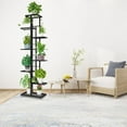 thumbnail image 4 of 8-Tiers Plant Stand for Indoor and Outdoor, Metal, Black Dark, 4 of 6