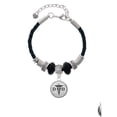 thumbnail image 2 of Delight Jewelry Silvertone Domed Black DMD Best Friend Celtic Knot Leather Bead Bracelet, 7"+2" Extender, 2 of 4