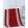 thumbnail image 3 of Red Striped Bath Towels for Bathroom Set,Luxury Microfiber Towels Gifts for Women,Beach Kitchen Hand Hair Face Towel and Dish Washcloth,Luxurious White Stripes Modern Abstract Art Towels+Set, 3 of 7
