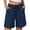 Navy, variant on Womens Pull on Shorts Women Summer Bermuda Shorts Drawstring High Waist Cuffed Casual Loose Breathable Summer Vacation Short Pants Khaki M