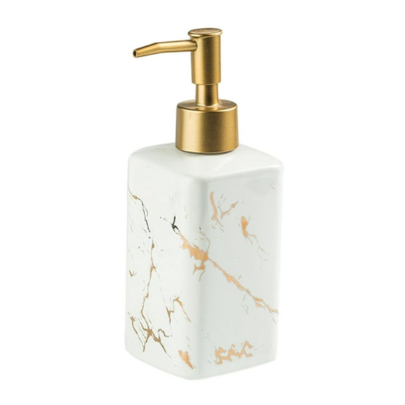 Ceramic Soap Dispenser Container Pump Marble Pattern Liquid Soap Dispenser office Kitchen White