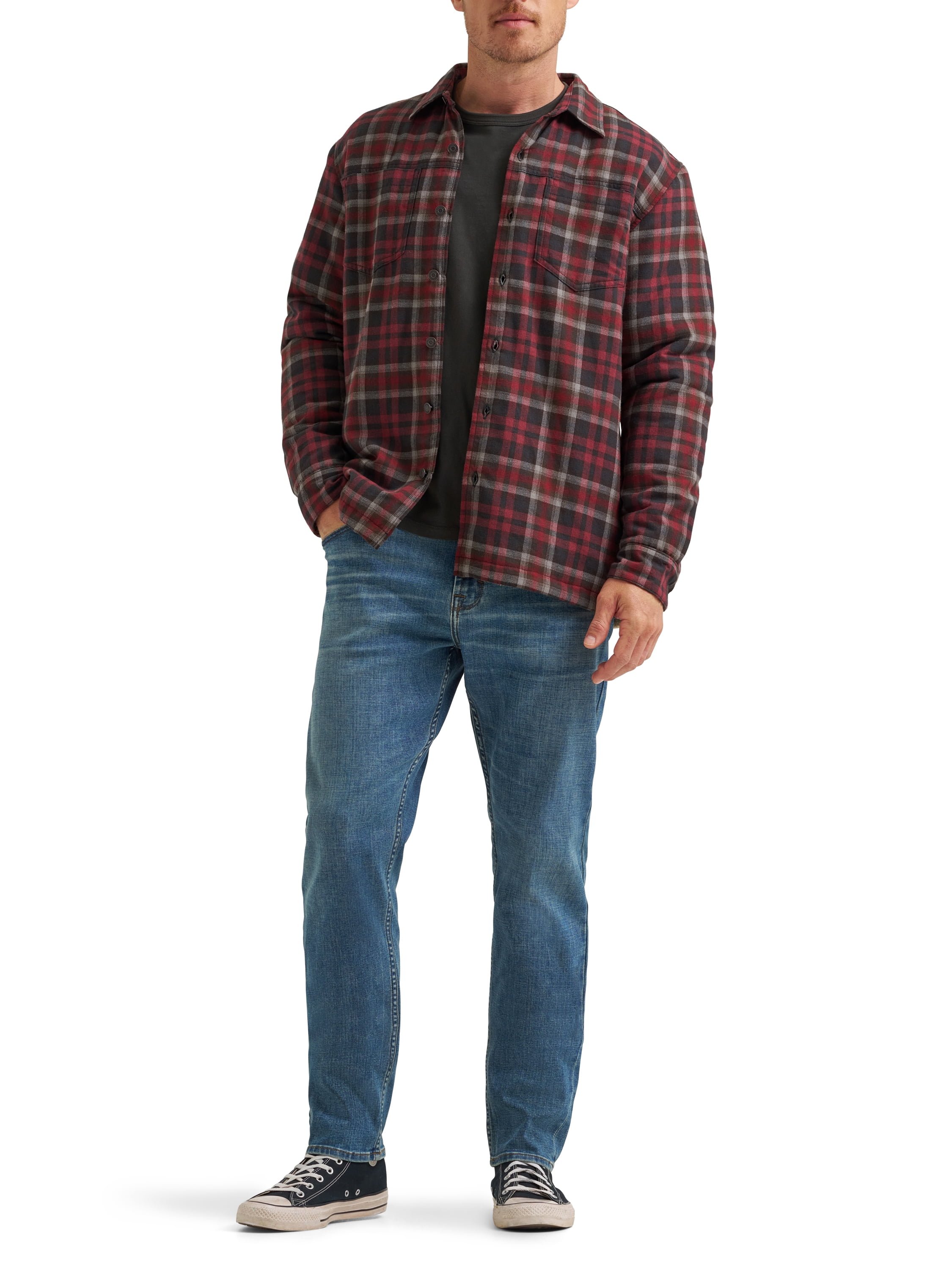 Wrangler® Men's and Big Men's Long Sleeve Sherpa Heavyweight Shirt Jacket (S-5XL)