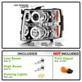 thumbnail image 2 of AKKON - For 2007-2013 14 Silverado 1500/ 2500HD/ 3500HD Pickup Chrome Clear [Dual Ring] LED Projector Headlights LH+RH Pair, 2 of 7