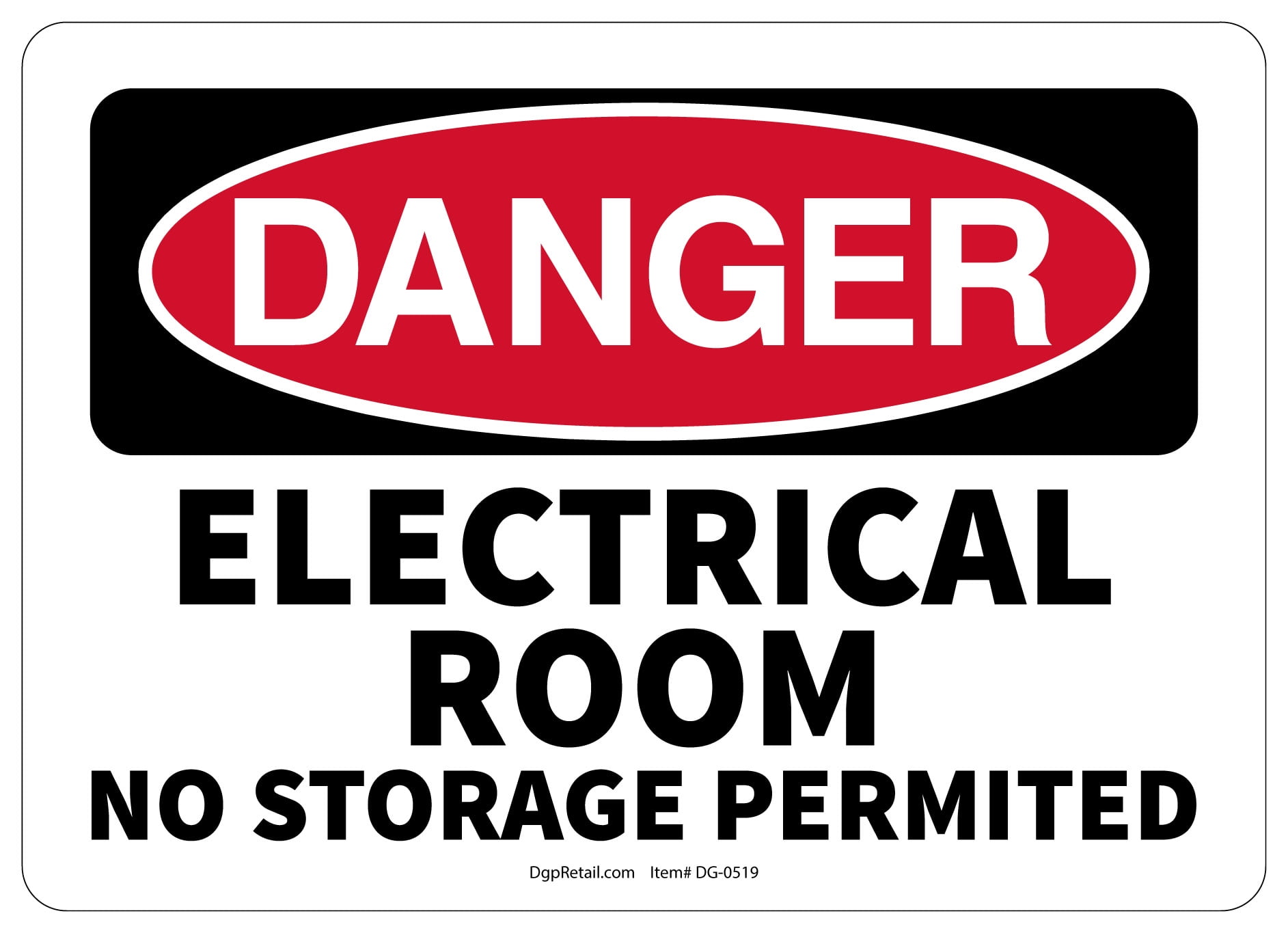 OSHA DANGER SAFETY SIGN ELECTRIC ROOM NO STORAGE PERMITED