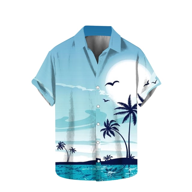 Chemises pour Hommes Imprimé Col Rabattu Chemise Manches Courtes Col Rond Haut/chemise