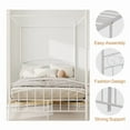 thumbnail image 5 of Pillfn Full Size Canopy Bed Frame Four-Poster Metal Platform Bed with Headboard and Footboard Strong Steel Slat Support, White, 5 of 7