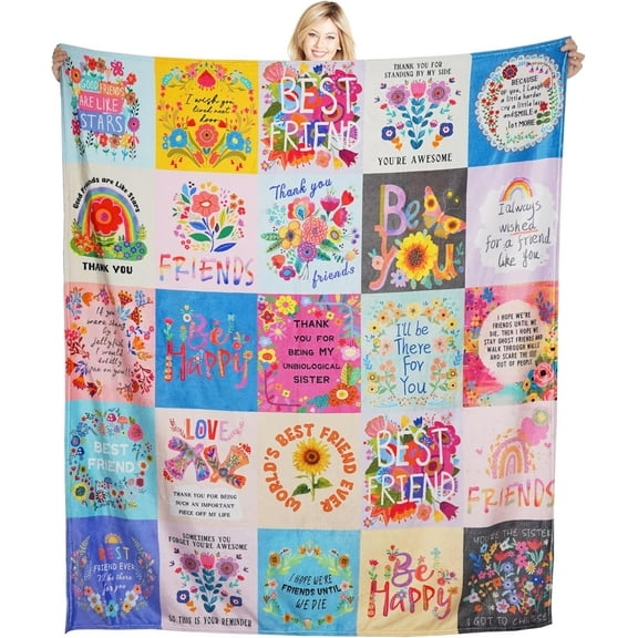 to My Bestie Blanket Best Friend Blanket, Friends Blanket for BFF Gifts Best Friend Birthday Gifts for Women Unique Friendship Blanket for Bestie Ideas