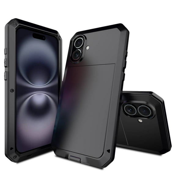 Armor Metal Aluminum Shockproof Phone Case for iPhone 16, 360 Full Body Protective Rugged Outdoor Military-Grade Shockproof Cover