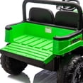 thumbnail image 5 of 24v Ride on Toys Two-seater UTV, with Automatic Tipping Bucket, Rear wheel Suspension, Slow start, LED light,USB, Bluetooth Music, Electric Car for Kids Ages 3-8, Green, 5 of 7