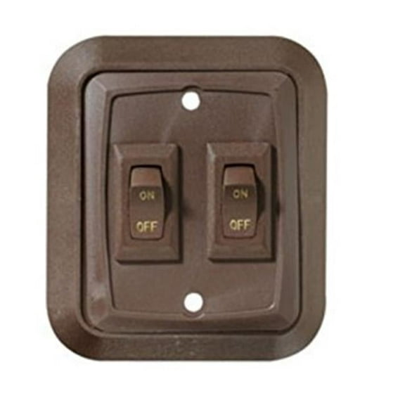 S655 3.5 x 3 in. Double Wall Plate Switch - Brown