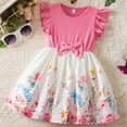 thumbnail image 2 of MEZZALL Toddler Children Girls Fly Sleeve Cartoon Prints Party Dresses Sundress Breathable Baby Wear, 2 of 9