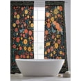 thumbnail image 4 of Boho Black Flowers Sheer Curtains 84 Inch Length 2 Panels Set, Spring Abstract Watercolor Floral Leaf Voile Window Treatment Curtains Sheers Drapes for Bedroom/Living Room/Kitchen 52"x84"x2, 4 of 7
