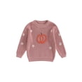 thumbnail image 2 of Aojekbee Baby Halloween Sweaters Long Sleeve Round Neck Pumpkin Embroidery Knit Tops Toddler Sweatshirts, 2 of 10