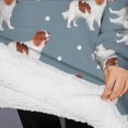 thumbnail image 3 of Oversized Wearable Blanket Hoodie,King Charles Cavalier Sherpa Blanket Hoodie with Super Pockets,Super Warm Fuzzy Pullover for Women & Men, 3 of 6