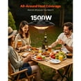 thumbnail image 3 of KFFKFF Chauffage de Patio Suspendu, Chauffage Infrarouge d'Appoint Électrique 1500 W, Protection IP34 avec Cordon de Traction de 23,6 Po et Chaîne Réglable, 3 of 9