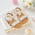 thumbnail image 2 of Toddler Girl Ivory White Sandals Size 6 - Little Girl Summer Dress Shoes Lightweight Open Toe Beach Holiday, 2 of 6