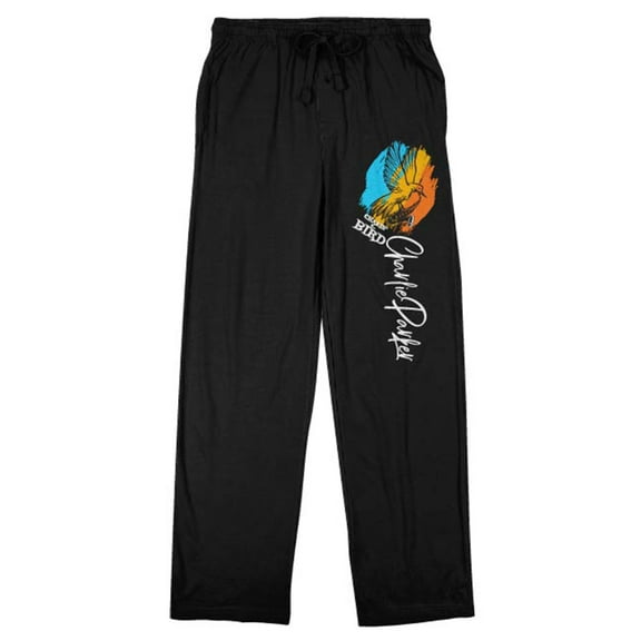 Charlie Parker Blue & Orange Face Men's Black Sleep Pajama Pants-Medium