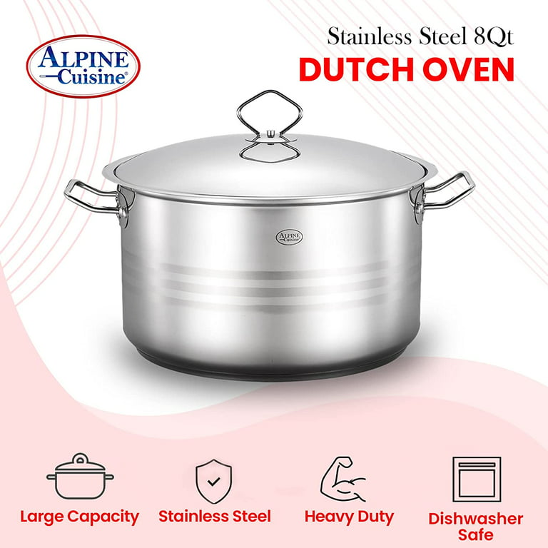 Gourmet Chef 10-Quart Stainless Steel Stock Pot with Glass Lid Kitchen –  ATH Import
