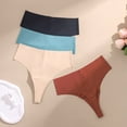thumbnail image 4 of Aooho 3 PACK NO Camel Toe Panties Thong Panty Liners Workout G-String CamelToe Proof Underwear Seamless Anti Camel Proof Thongs for Leggings, 4 of 6