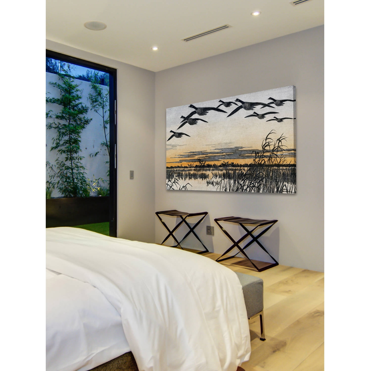"Geese in Flight" Painting Print on Wrapped Canvas